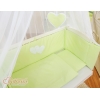 Set Biancheria con Baldacchino 6 parti Verde Cuori