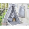 Set Biancheria da Lettino con Baldacchino 7 parti Grigio Cuori