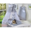 Set Biancheria da Lettino con Baldacchino 7 parti Grigio Cuori