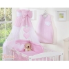 Set Biancheria da Lettino con Baldacchino 7 parti Rosa Pois Bianchi Cuori