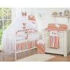 Set Biancheria da Lettino con Zanzariera 7 parti Arancio a Strisce Cuori