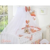 Set Biancheria da Lettino con Zanzariera 7 parti Arancio a Strisce Cuori