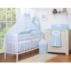 Set Biancheria da Lettino con Zanzariera 7 parti Blu Fiori Fiori Cuori