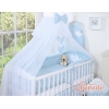 Set Biancheria da Lettino con Zanzariera 7 parti Blu Fiori Fiori Cuori
