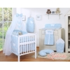 Set Biancheria da Lettino con Zanzariera 7 parti Blu Fiori Fiori Cuori