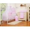 Set Biancheria da Lettino con Zanzariera 7 parti Rosa Pois Bianchi Cuori