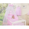 Set Biancheria da Lettino con Zanzariera 7 parti Rosa Pois Bianchi Cuori