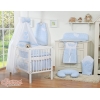 Set Biancheria da Letto con Baldacchino 5 parti Blu a Scacchi Cuori