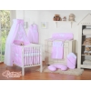 Set Biancheria da Letto con Baldacchino 5 parti Rosa Pois Bianchi Cuori