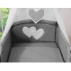 Set Biancheria da Letto con Baldacchino e Paracolpi 11 parti Antracite Cuori