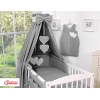 Set Biancheria da Letto con Baldacchino e Paracolpi 11 parti Antracite Cuori