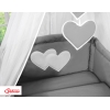 Set Biancheria da Letto con Baldacchino e Paracolpi 11 parti Antracite Cuori