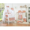 Set Biancheria da Letto con Baldacchino e Paracolpi 11 parti Arancio a Strisce Cuori
