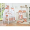Set Biancheria da Letto con Baldacchino e Paracolpi 11 parti Arancio a Strisce Cuori