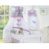 Set Biancheria da Letto con Baldacchino e Paracolpi 11 parti Lilla a Strisce Cuori