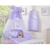 Set Biancheria da Letto con Baldacchino e Paracolpi 11 parti Lilla Cuori