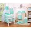 Set Biancheria da Letto con Baldacchino e Paracolpi 11 parti Menta Cuori