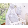 Set Biancheria da Letto con Baldacchino e Paracolpi 11 parti Nero Pois Bianchi Cuori