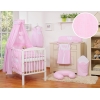 Set Biancheria da Letto con Baldacchino e Paracolpi 11 parti Rosa a Strisce Cuori