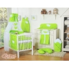 Set Biancheria da Letto con Baldacchino e Paracolpi 11 parti Verde Pois Bianchi Cuori