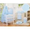 Set Biancheria da Letto con Baldacchino e Sacco Nanna 11 parti Blu a Strisce Cuori