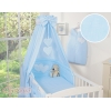 Set Biancheria da Letto con Baldacchino e Sacco Nanna 11 parti Blu a Strisce Cuori