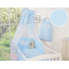 Set Biancheria da Letto con Baldacchino e Sacco Nanna 11 parti Blu a Strisce Cuori