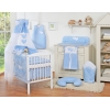 Set Biancheria da Letto con Baldacchino e Sacco Nanna 11 parti Blu Cuori
