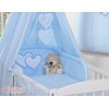 Set Biancheria da Letto con Baldacchino e Sacco Nanna 11 parti Blu Cuori