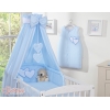 Set Biancheria da Letto con Baldacchino e Sacco Nanna 11 parti Blu Cuori