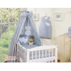 Set Biancheria da Letto con Baldacchino e Sacco Nanna 11 parti Grigio Pois Bianchi Cuori