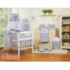 Set Biancheria da Letto con Baldacchino e Sacco Nanna 11 parti Grigio Pois Bianchi Cuori