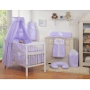 Set Biancheria da Letto con Baldacchino e Sacco Nanna 11 parti Lilla Cuori