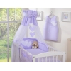 Set Biancheria da Letto con Baldacchino e Sacco Nanna 11 parti Lilla Cuori