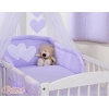 Set Biancheria da Letto con Baldacchino e Sacco Nanna 11 parti Lilla Cuori