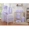 Set Biancheria da Letto con Baldacchino e Sacco Nanna 11 parti Lilla Cuori