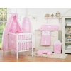 Set Biancheria da Letto con Baldacchino e Sacco Nanna 11 parti Rosa Cuori