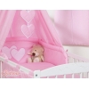 Set Biancheria da Letto con Baldacchino e Sacco Nanna 11 parti Rosa Cuori