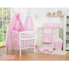Set Biancheria da Letto con Baldacchino e Sacco Nanna 11 parti Rosa Cuori