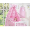 Set Biancheria da Letto con Baldacchino e Sacco Nanna 11 parti Rosa Cuori
