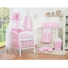 Set Biancheria da Letto con Baldacchino e Sacco Nanna 11 parti Rosa Cuori