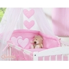 Set Biancheria da Letto con Baldacchino e Sacco Nanna 11 parti Rosa Cuori