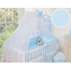 Set Biancheria da Letto con Zanzariera 5 parti Blu a Strisce Cuori