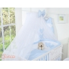 Set Biancheria da Letto con Zanzariera e Paracolpi 11 parti Blu a Scacchi Cuori