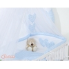 Set Biancheria da Letto con Zanzariera e Paracolpi 11 parti Blu a Scacchi Cuori