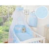 Set Biancheria da Letto con Zanzariera e Paracolpi 11 parti Blu a Strisce Cuori