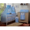 Set Biancheria da Letto con Zanzariera e Paracolpi 11 parti Blu Cuori