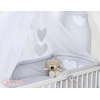 Set Biancheria da Letto con Zanzariera e Paracolpi 11 parti Grigio Cuori