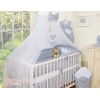 Set Biancheria da Letto con Zanzariera e Paracolpi 11 parti Grigio Pois Bianchi Cuori