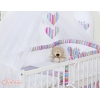 Set Biancheria da Letto con Zanzariera e Paracolpi 11 parti Lilla a Strisce Cuori